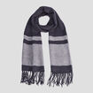 Écharpe avec franges bleu marine homme