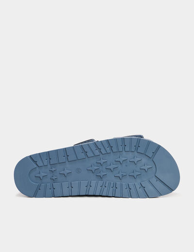 Mules à scratchs bleu marine homme