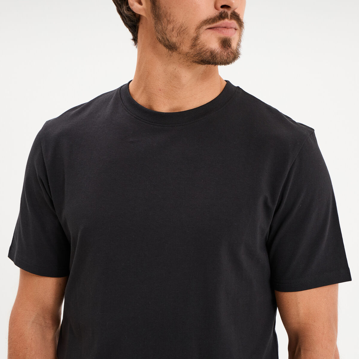 T-shirt slim stretch manches courtes noir homme
