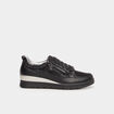 Tennis basses pied large Confortissimo noir femme