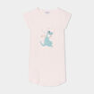 Chemise de nuit manches courtes coton rose poudrée fille