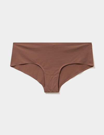 Shorty microfibre sans coutures marron femme