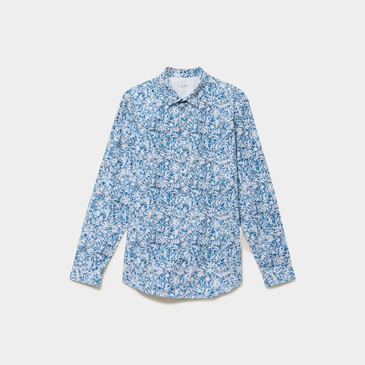 Chemise ajust&eacute;e manches longues bleu homme