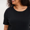 T-shirt ajust&eacute; col rond effet c&ocirc;tel&eacute; noir femme grande taille