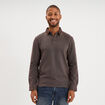 Polo manches longues marron fonc&eacute; homme