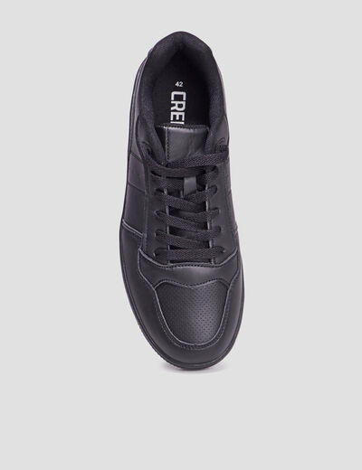 Tennis basses à lacets noir homme