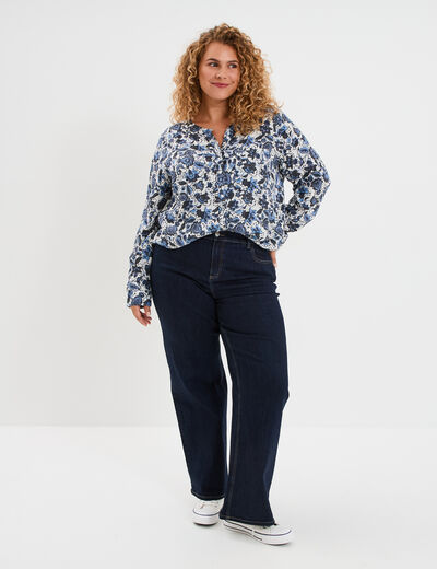 Chemise col mao Modavista blanc femme grande taille