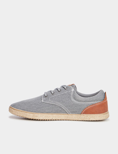 Derbies toile &agrave; lacets Creeks bleu gris homme