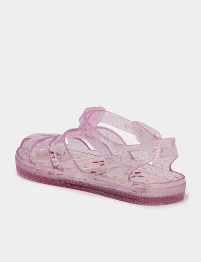 Sandales de plage paillettes rose fille
