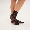 Lot 2 paires socquettes fantaisie 20D noir femme