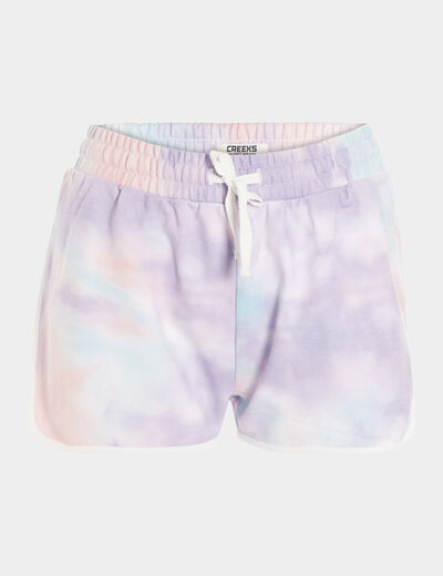 Short de jogging droit rose femme