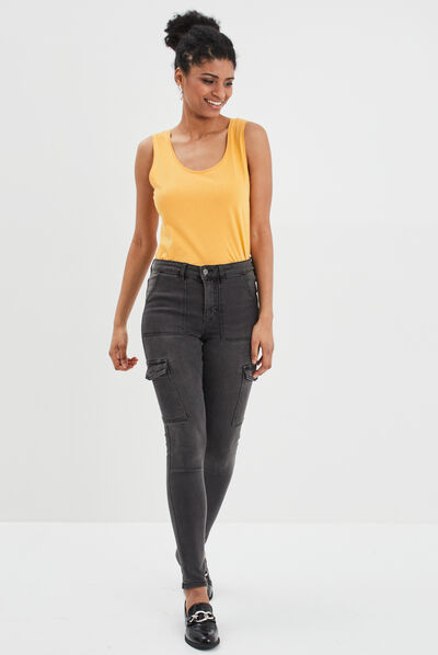 Jeans skinny battle Liberto denim gris femme