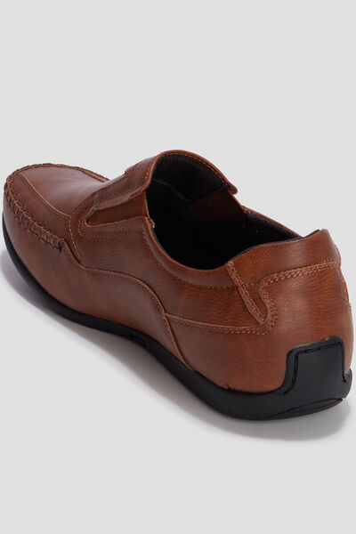 Mocassins confort &agrave; bout carr&eacute; marron homme