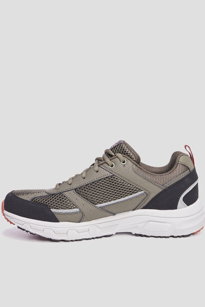 Baskets running mémoire forme Skechers vert kaki homme