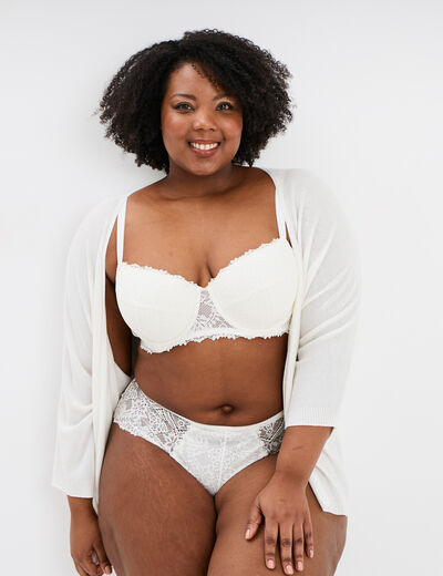 Soutien-gorge emboîtant dentelle blanc femme grande taille