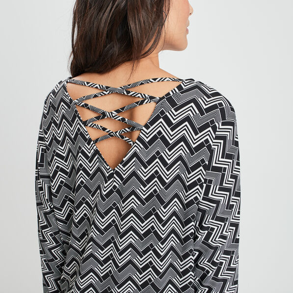 t shirt de soiree avec lacage au dos noir femme T-shirt de soirée avec laçage au dos noir femme