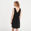 Robe portefeuille plis taille noir femme