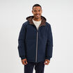 Blouson r&eacute;versible &agrave; capuche zipp&eacute; bleu marine homme