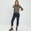 Jeans straight avec revers denim stone femme