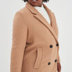 Manteau long double boutonnage taupe femme grande taille