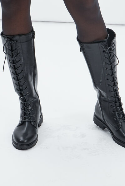 Bottes à lacets noir femme