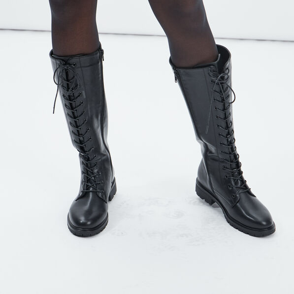 bottes a lacets noir femme Bottes à lacets noir femme