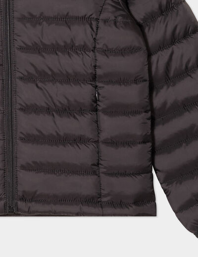 Doudoune l&eacute;g&egrave;re &agrave; capuche imperm&eacute;able noir fille