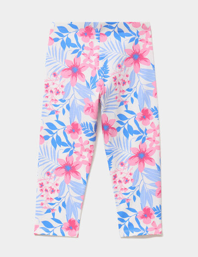 Legging 3/4 &eacute;lastiqu&eacute; coton ecru fille