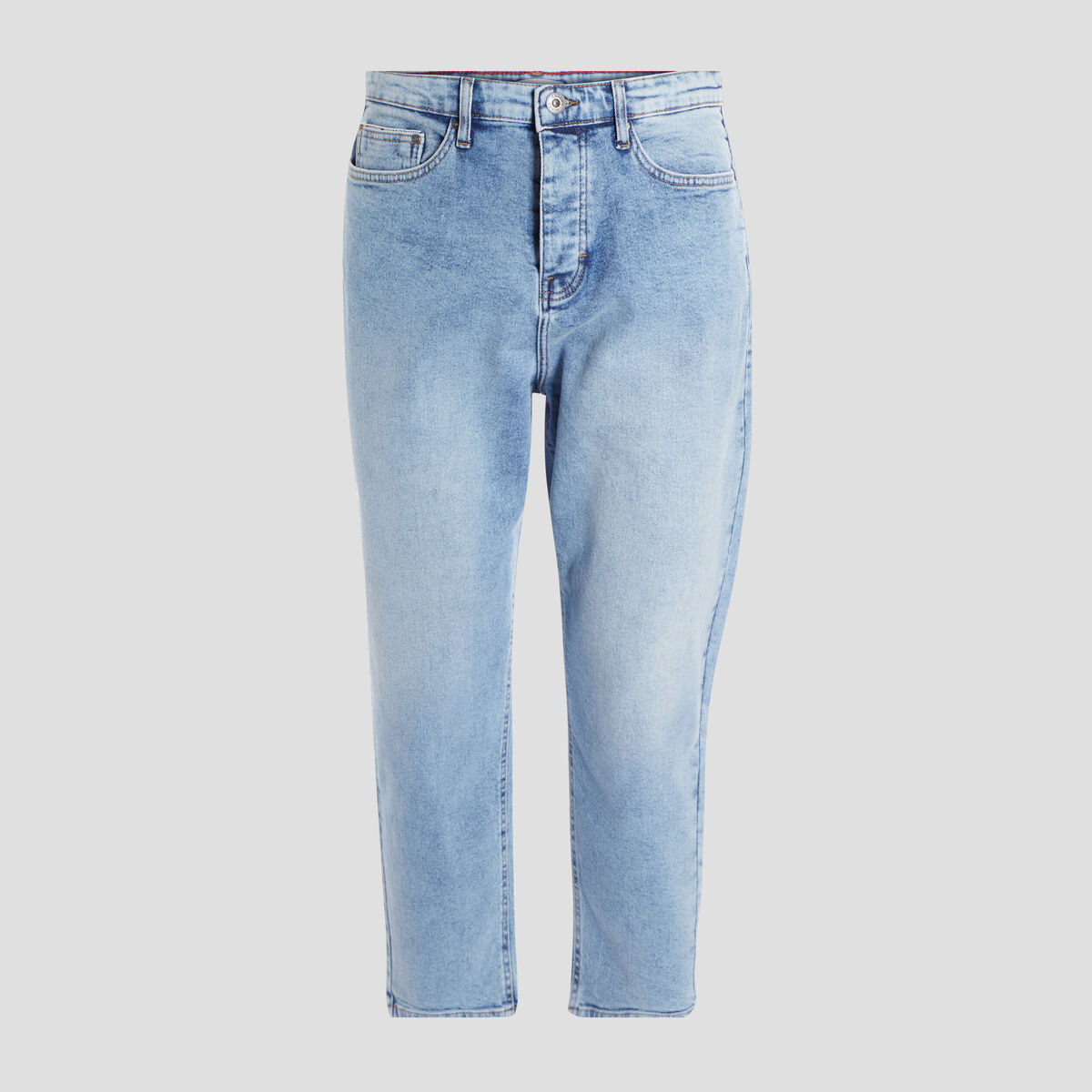 Jeans droit denim bleach homme