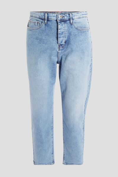Jeans droit denim bleach homme