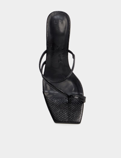 Mules &agrave; talons kitten heels noir femme