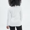 T-shirt manches longues col roul&eacute; ecru femme
