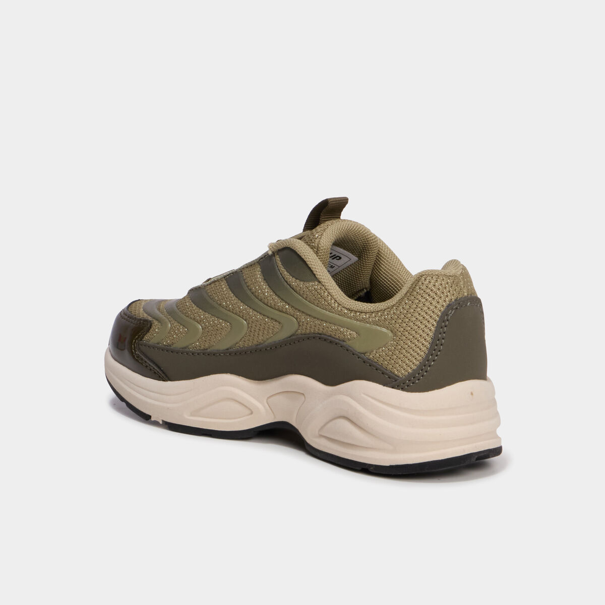Baskets running &agrave; lacets &eacute;lastiqu&eacute;s vert kaki gar&ccedil;on