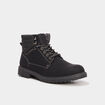 Bottines montantes crant&eacute;es &agrave; lacets noir homme