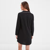 Liquette manches longues boutonnée noir femme