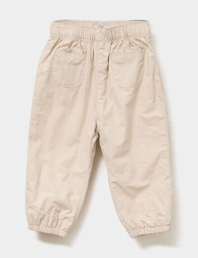 Pantalon ballon poches plaquées beige bébé fille