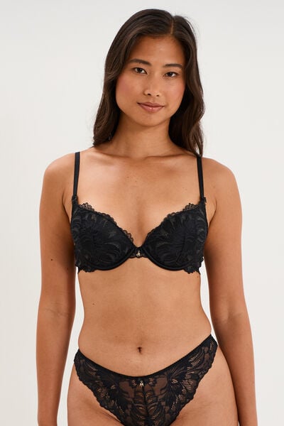 Soutien-gorge maxi push-up dentelle noir femme