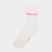Chaussettes &agrave; fils m&eacute;tallis&eacute;s mi-hautes rose clair femme