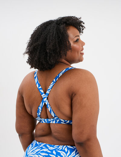 Haut de maillot de bain triangle bleu femme grande taille