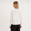 Gilet cardigan ajour&eacute; manches longues blanc femme