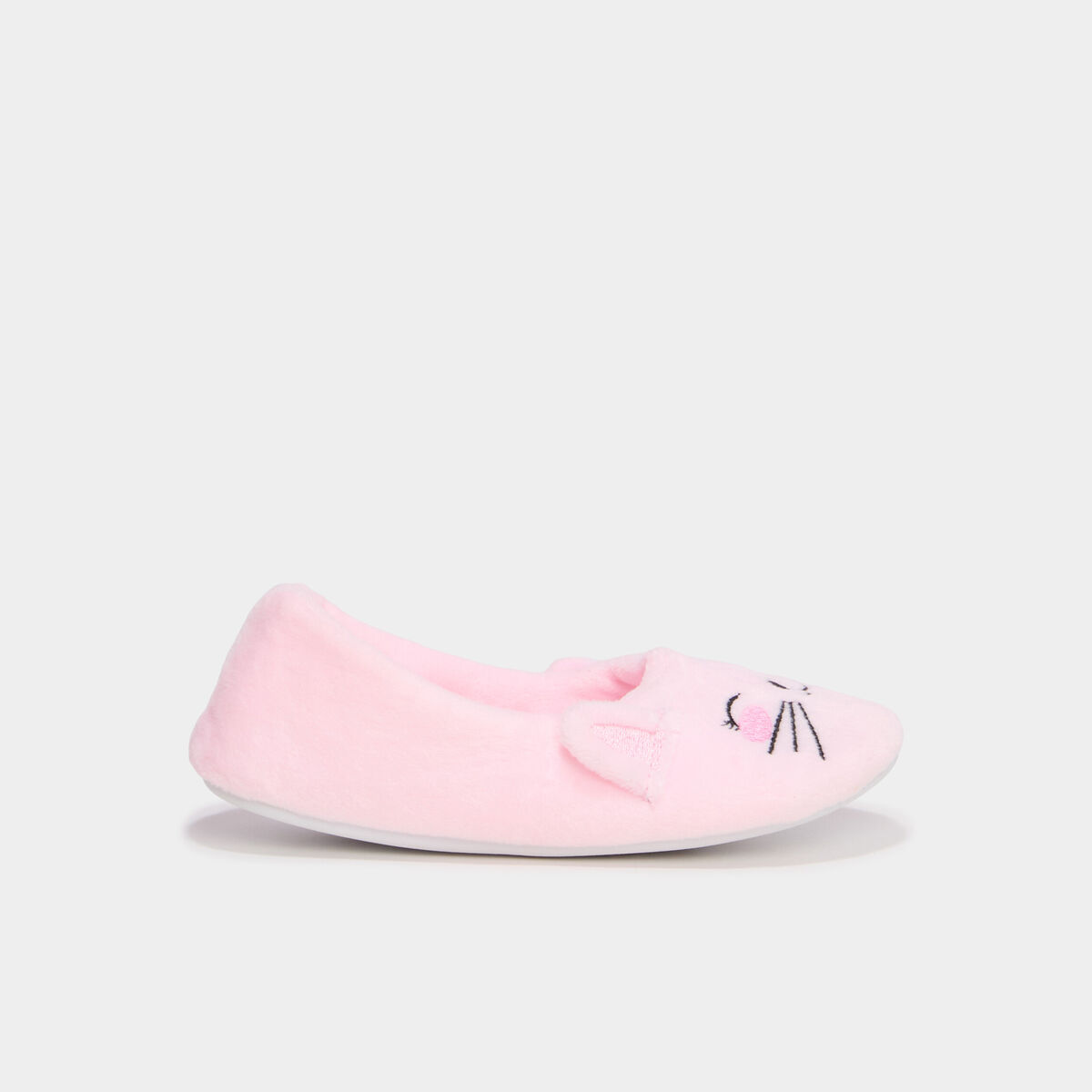 Chaussons ballerines effet velours rose fille