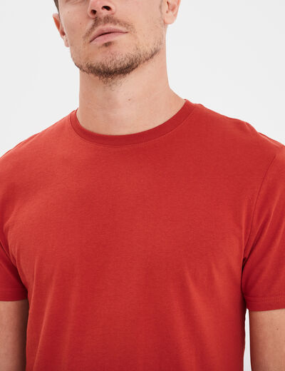 T-shirt droit en coton manches courtes rouge homme