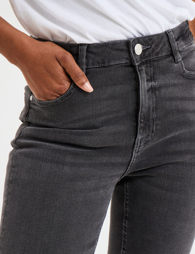 Jeans regular 5 poches coton Creeks denim gris femme