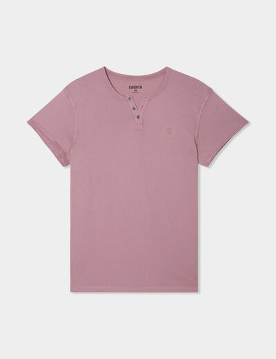 T-shirt col tunisien manches courtes parme homme