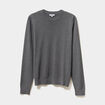 Pull en maille textur&eacute;e col rond gris fonc&eacute; homme
