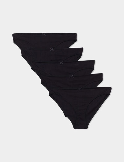 Lot 5 culottes coton noir femme