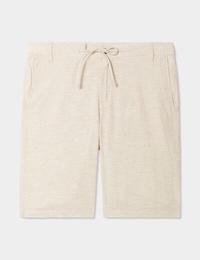 Bermuda chino à coulisse gris clair homme