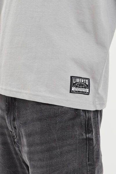 T-shirt manches longues gris clair homme