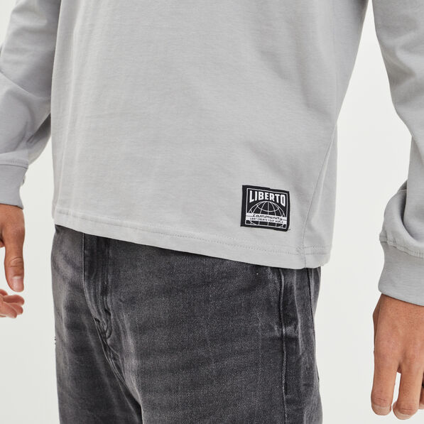t shirt manches longues gris clair homme T-shirt manches longues gris clair homme