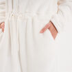 Combinaison polaire zipp&eacute;e &agrave; capuche blanc femme